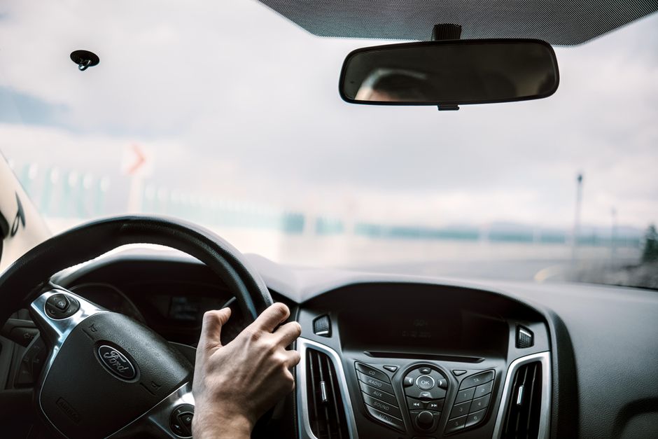 Driving view inside a car with perfectly clear auto glass